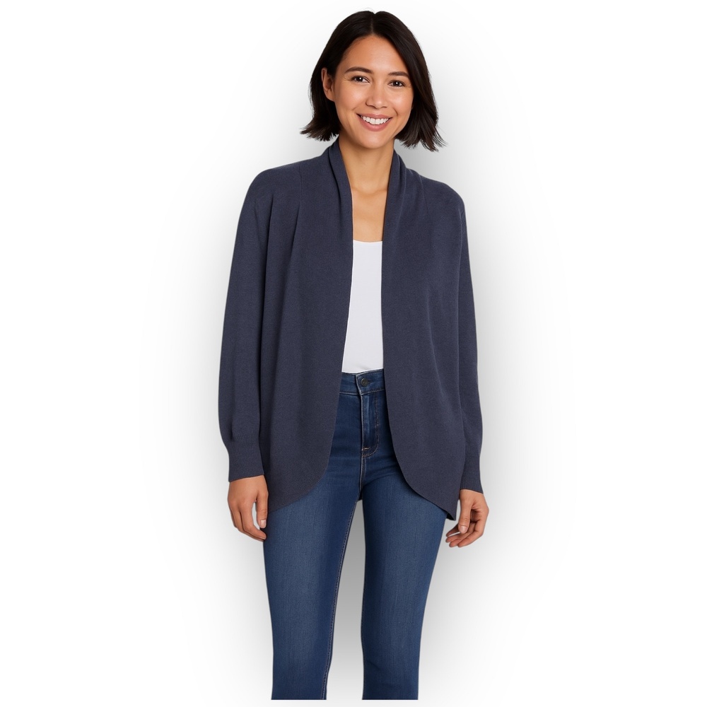 NWT Ella Moss Indigo Blue Cozy Open Front Cardigan Sweater Women XXL